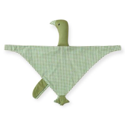 Ducky Muslin Comforter Blanket in Green Gingham