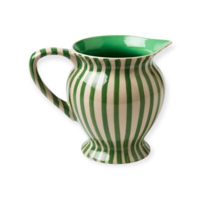 Bat Trang Ceramic Pitcher in Green Stripe